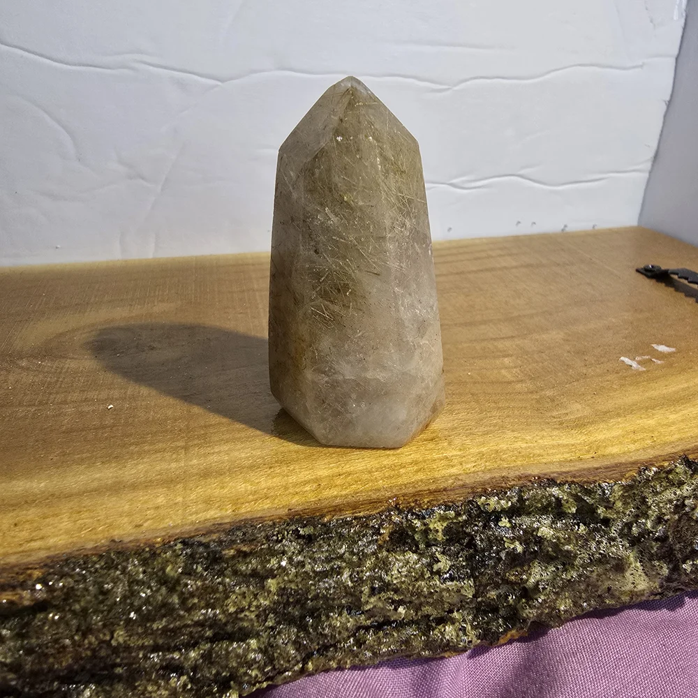 Golden Rutilated Inclusions Quartz Tower - Picture 3 of 3